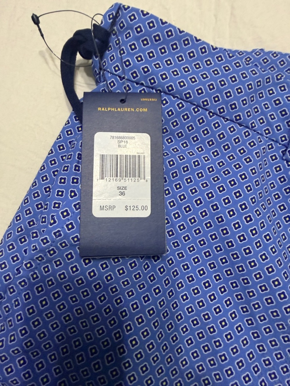 Ralph Lauren Blue Geometric Print Hybrid Shorts - Picture 3 of 7